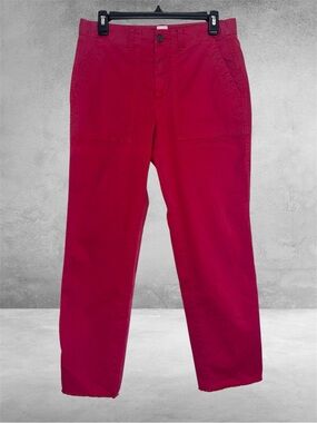 GAP Women's Bright Cherry Red Cropped Girlfriend Chinos size 4